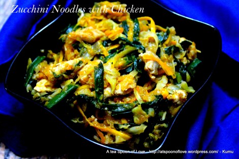 Zoodles! Zucchini and Chicken Noodles - Grain Free